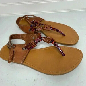 Bonita‎ Artisan Made Leather Colors Thong Sandals Sz 6.5